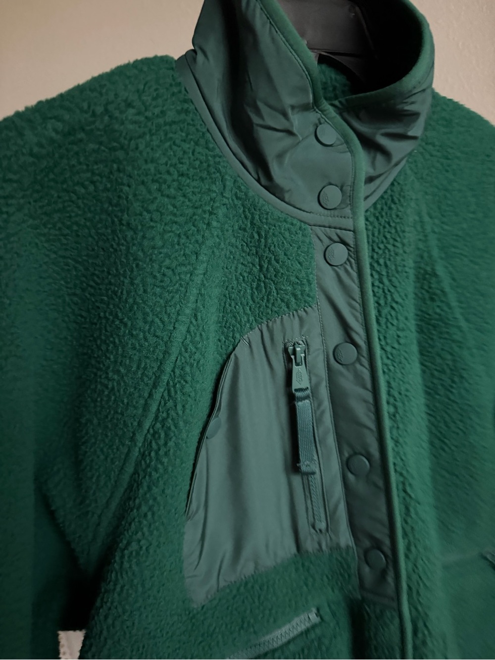 NWT FREE PEOPLE  Hit The Slopes Fleece Jacket - Evergreen Sz M - Picture 10 of 15